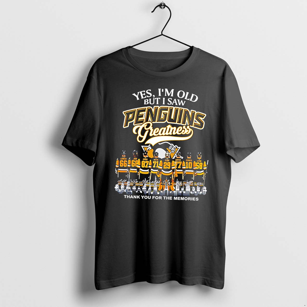 Original Yes Im Old But I Saw Pittsburgh Penguins Greatness Thank You For The Memories Tee Tshirts