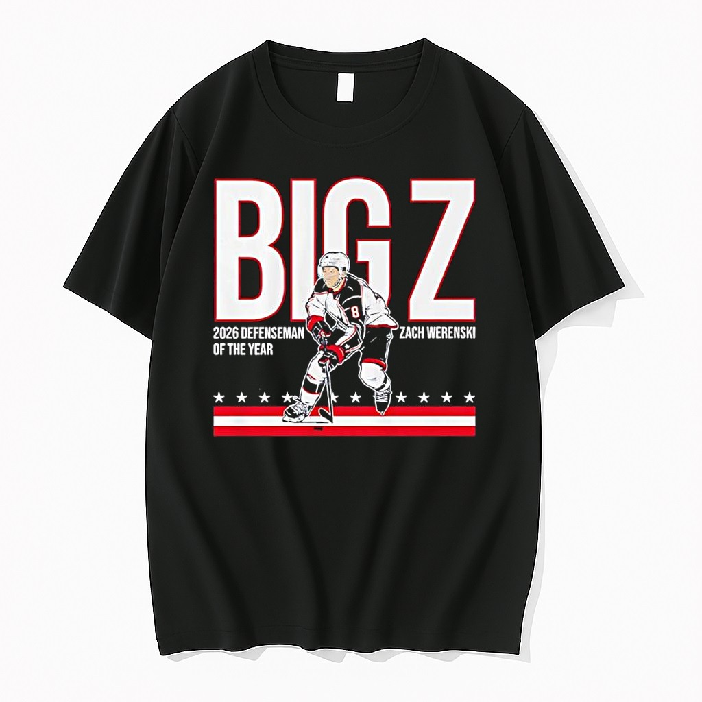 Original Zach Werenski Big Z Columbus Blue Jackets 2026 Defenseman Of The Year Hockey Tshirts