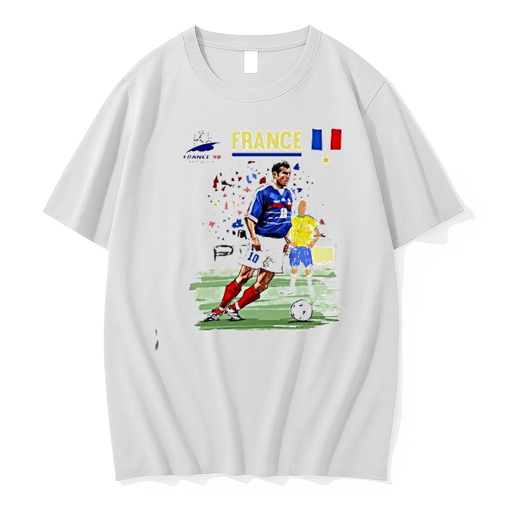Original Zinedine Zidane France National Team 1998 World Cup Tshirts