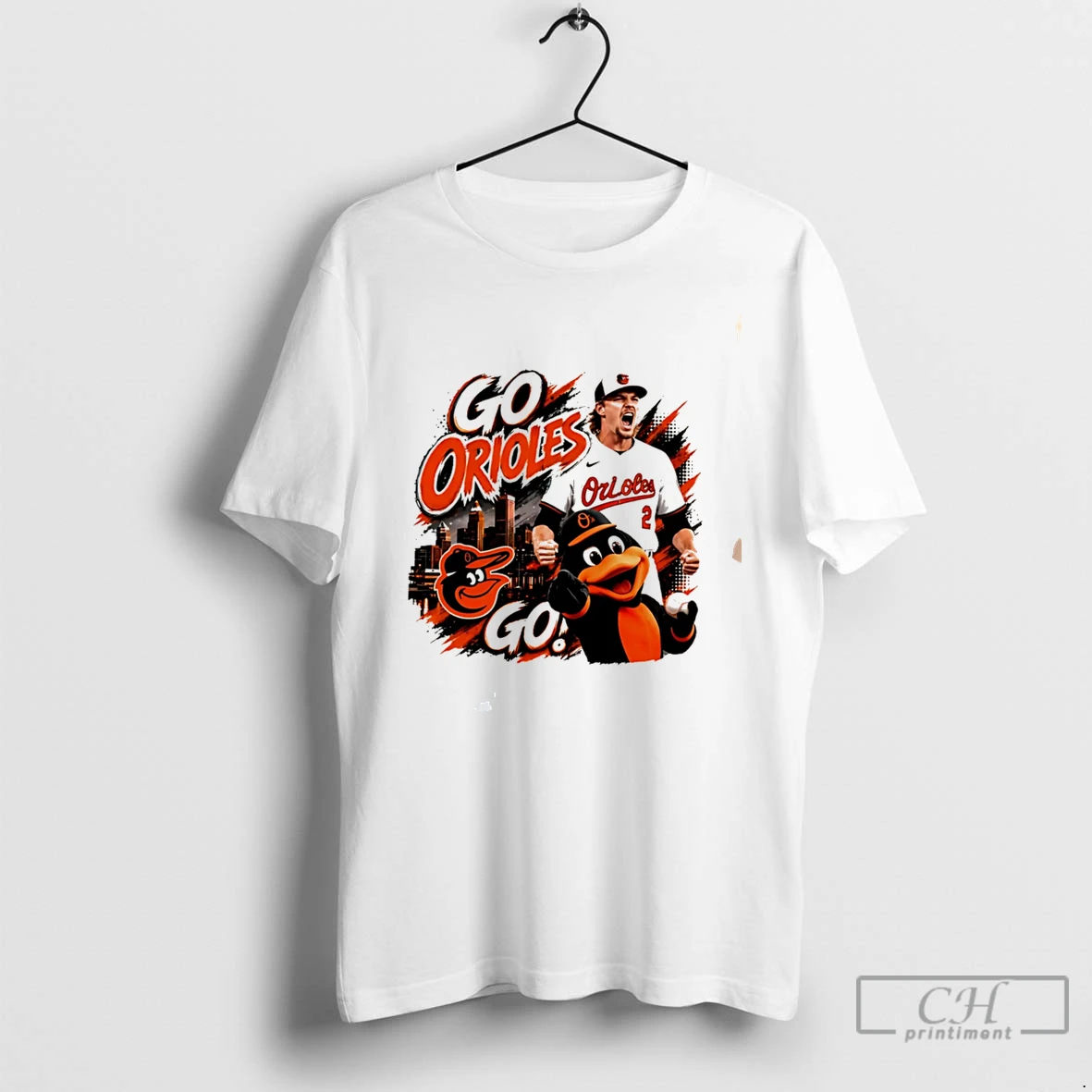 Premium Baltimore Orioles Go Orioles Mascot Graphic Tee T Shirts Sweater Hoodie