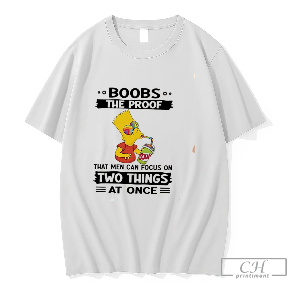 Premium Boobs The Proof That Men Can Focus On Two Things At Once Bart Simpson Tee T Shirts Sweater Hoodie