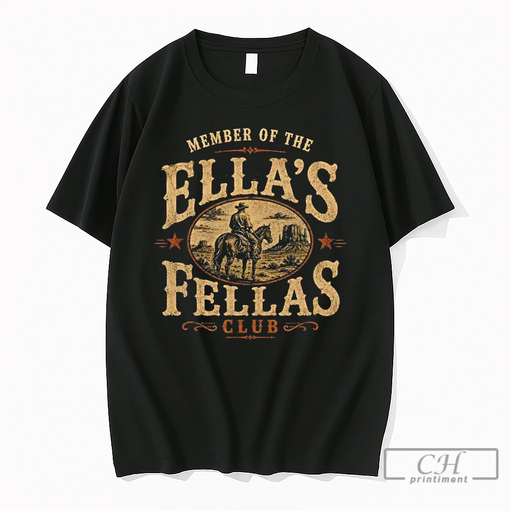 Premium Cowboy On Horse Western Apparel Member Of The Ellas Fellas Club T Shirts Sweater Hoodie