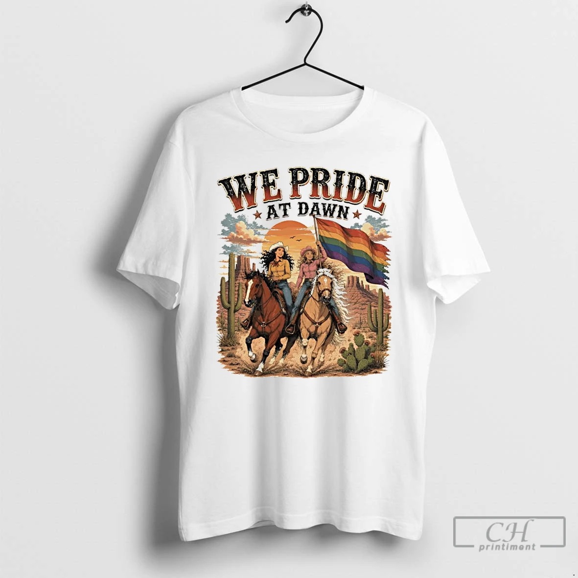 Premium Cowgirls Western Pride Flag We Pride At Dawn Pride Month T Shirts Sweater Hoodie