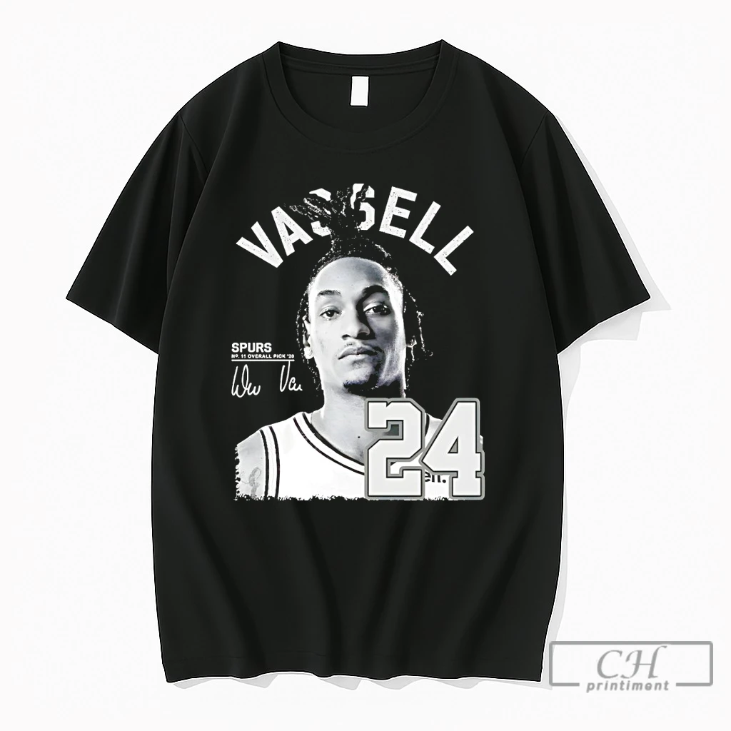 Premium Devin Vassell San Antonio Spurs 24 Basketball Player Portrait Signature T Shirts Sweater Hoodie
