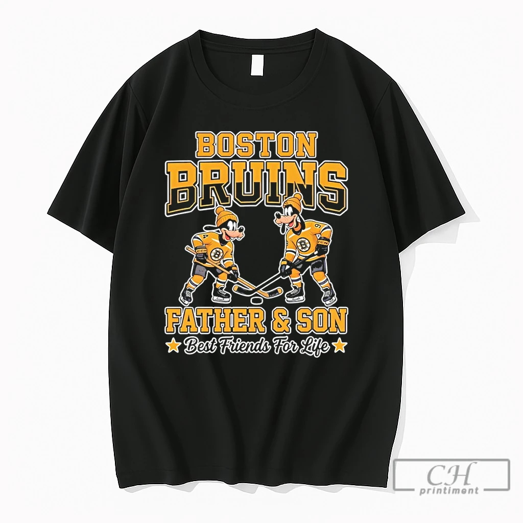 Premium Disney Goofy Boston Bruins Father And Son Best Friends For Life T Shirts Sweater Hoodie