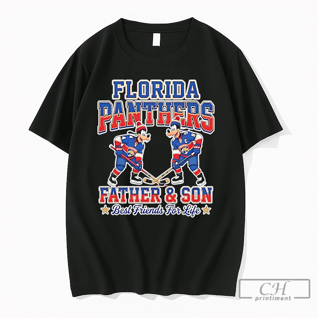 Premium Disney Goofy Florida Panthers Father And Son Best Friends For Life T Shirts Sweater Hoodie