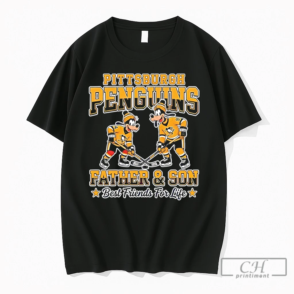 Premium Disney Goofy Pittsburgh Penguins Father And Son Best Friends For Life T Shirts Sweater Hoodie