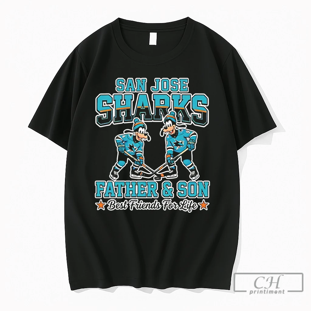 Premium Disney Goofy San Jose Sharks Father And Son Best Friends For Life T Shirts Sweater Hoodie