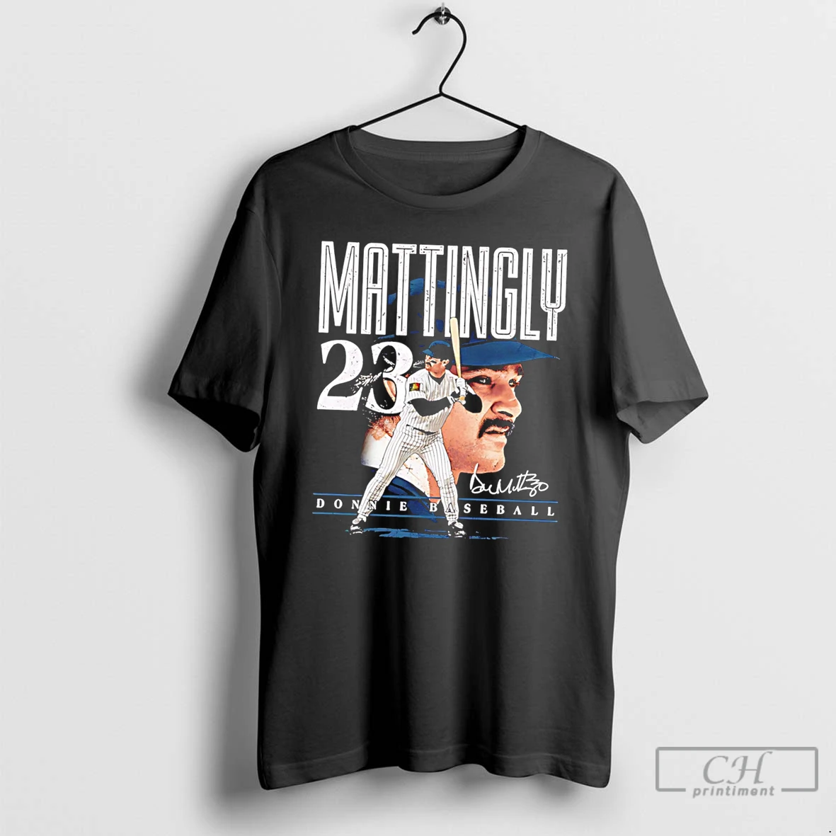 Premium Don Mattingly New York Yankees Dual Image Signature Tee T Shirts Sweater Hoodie