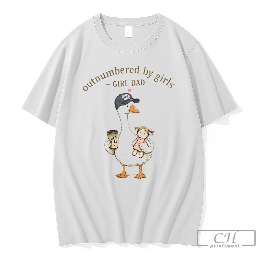 Premium Goose And Doll Outnumbered By Girls Girl Dad T Shirts Sweater Hoodie
