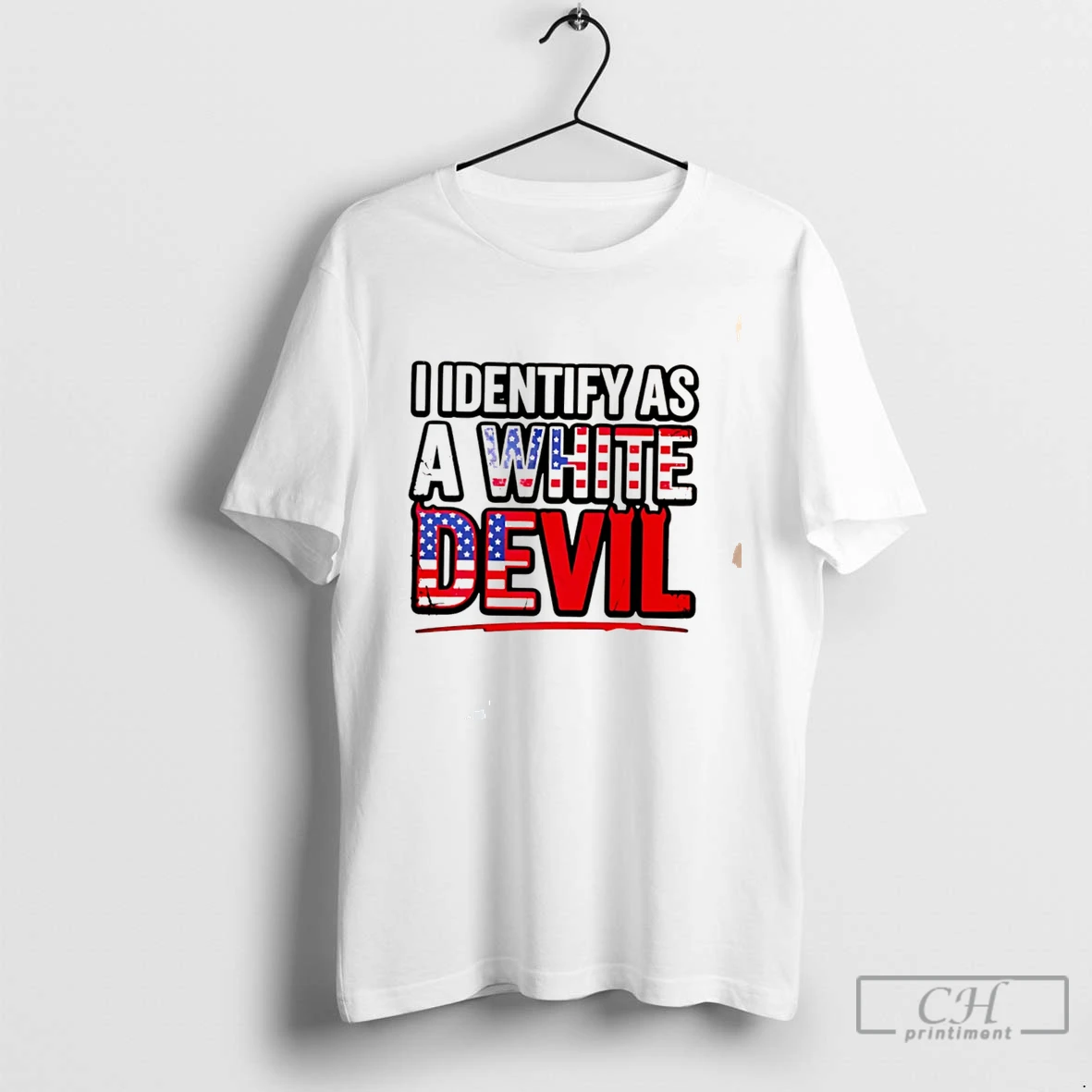 Premium I Identify As A White Devil Usa Flag Tee T Shirts Sweater Hoodie