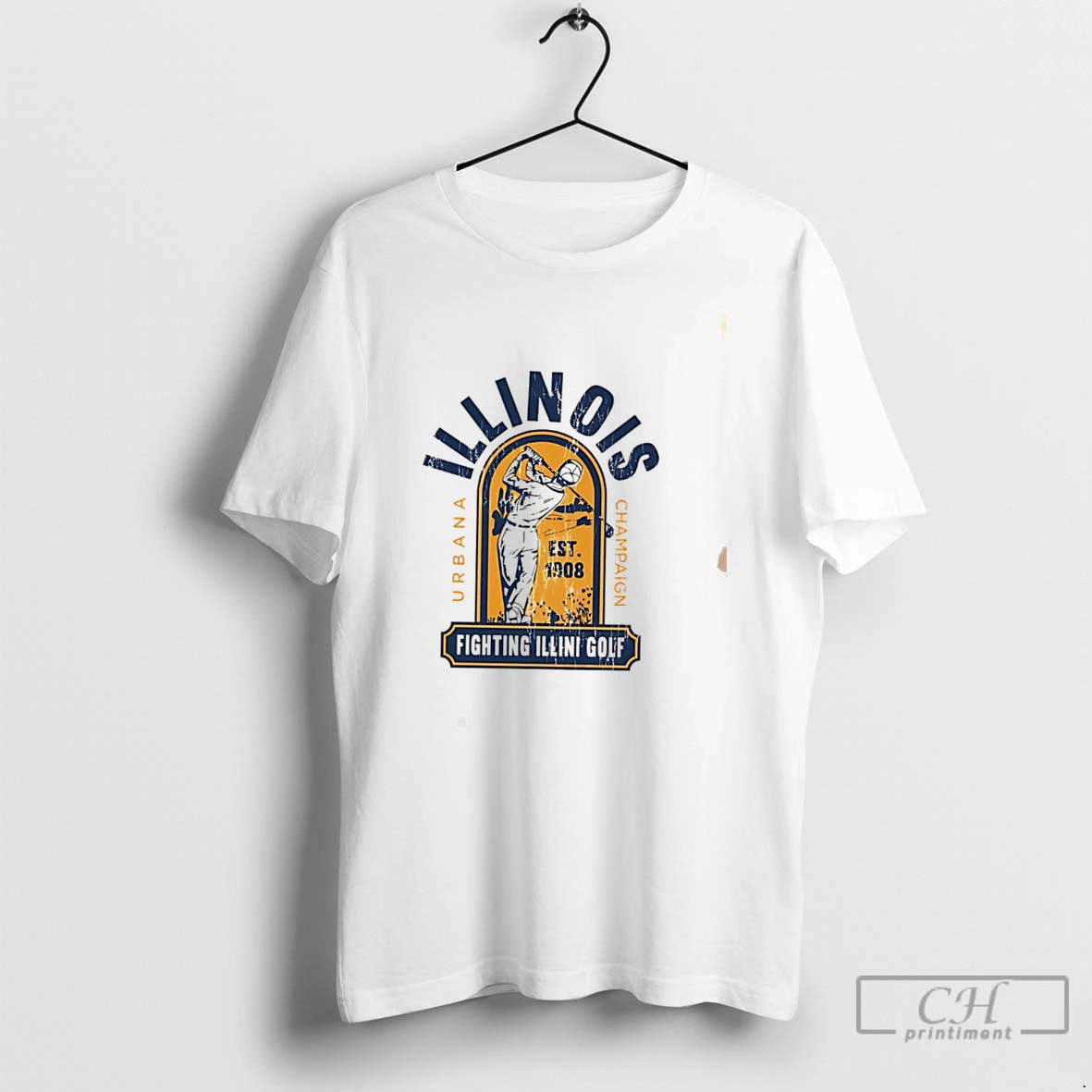 Premium Illinois Fighting Illini Golf Vintage Tee T Shirts Sweater Hoodie