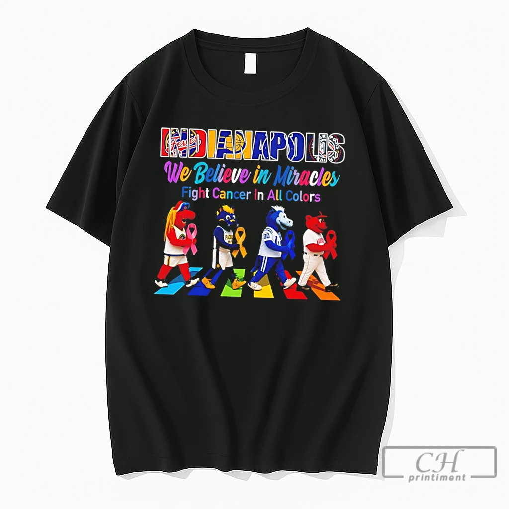 Premium Indianapolis Sports We Believe In Miracles Fight Cancer On All Colors Abbey Road Tee T Shirts Sweater Hoodie