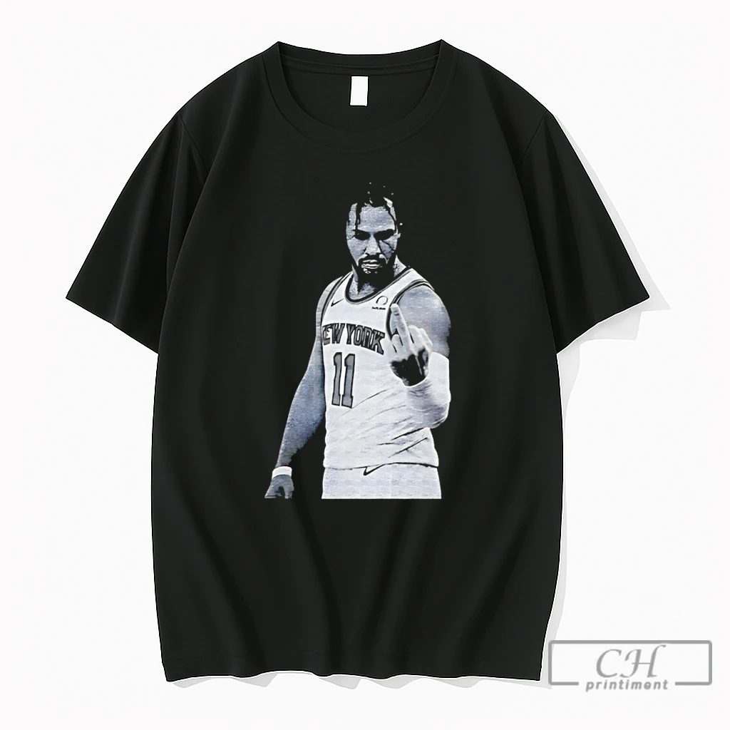 Premium Jalen Brunson Middle Finger Halftone New York Knicks Basketball Finals Nba 2026 T Shirts Sweater Hoodie