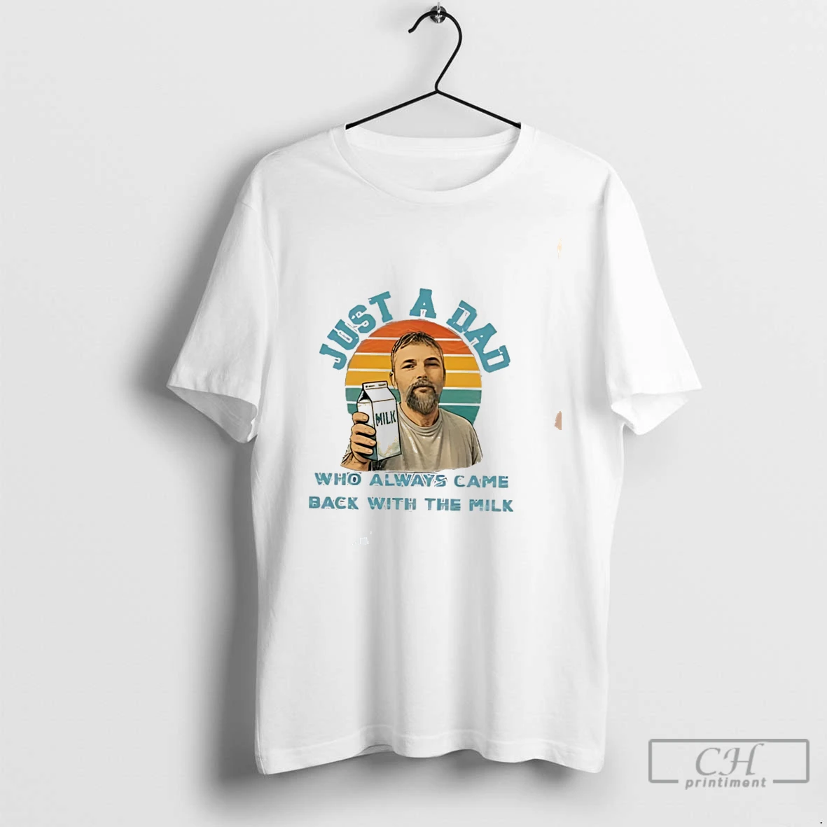 Premium Just A Dad Who Always Came Back With The Milk Meme Retro Tee T Shirts Sweater Hoodie