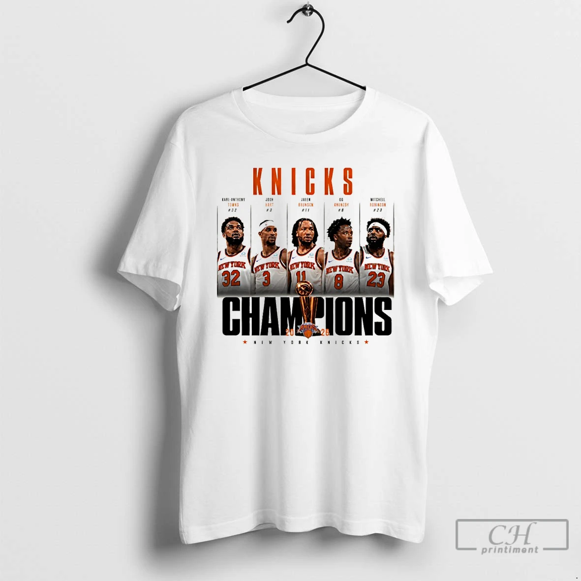 Premium Karl Anthony Towns Josh Hart Jalen Brunson Og Anunoby Mitchell Robinson New York Knicks Champions 2026 T Shirts Sweater Hoodie