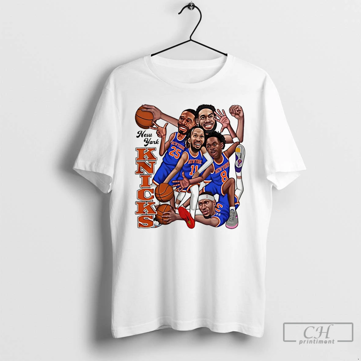 Premium Karl Anthony Towns Josh Hart Jalen Brunson Og Anunoby New York Knicks Basketball Caricature Nba T Shirts Sweater Hoodie