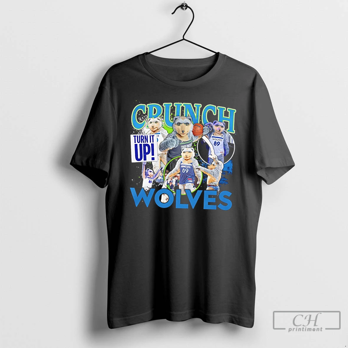 Premium Minnesota Timberwolves Mascot Crunch Wolves Tee T Shirts Sweater Hoodie