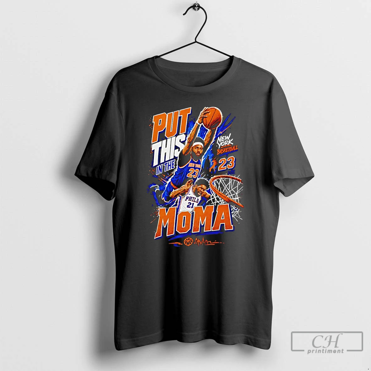 Premium Mitchell Robinson Dunk Joel Embiid New York Knicks Basketball Nba Put This In The Moma 2026 T Shirts Sweater Hoodie