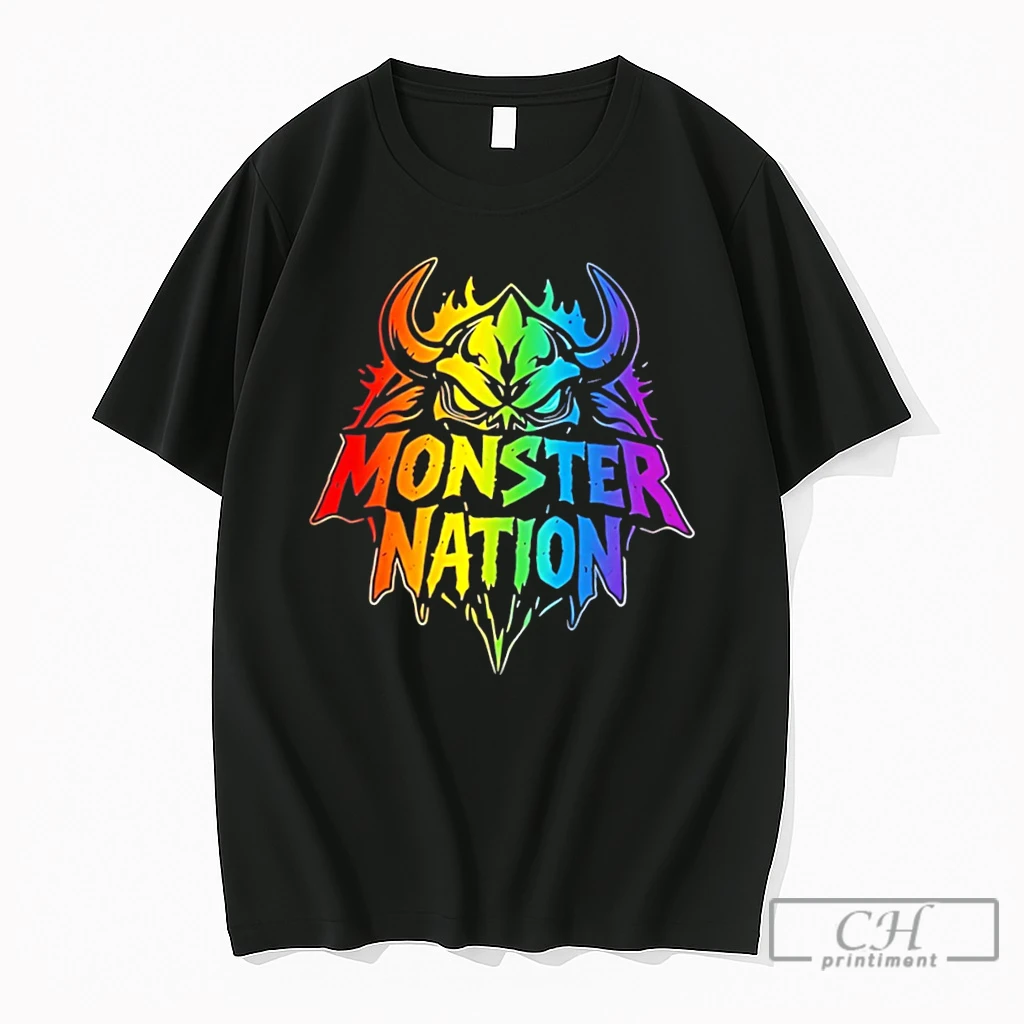 Premium Monster Nation Rainbow Skull Tee T Shirts Sweater Hoodie