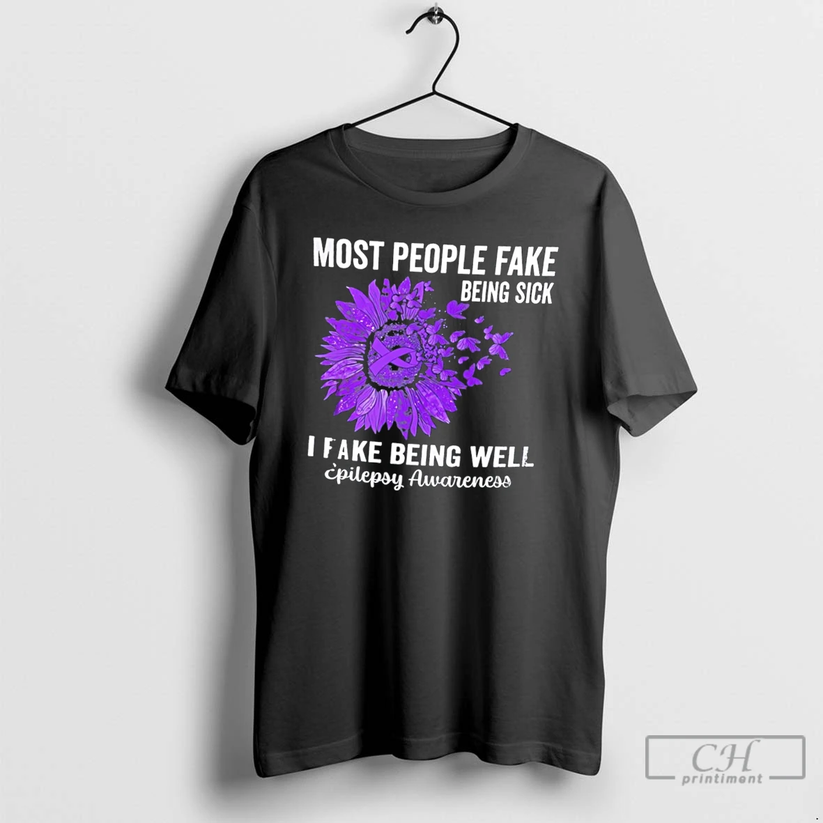 Premium Most People Fake Being Sick I Fake Being Well Purple Awareness Ribbon Tee T Shirts Sweater Hoodie