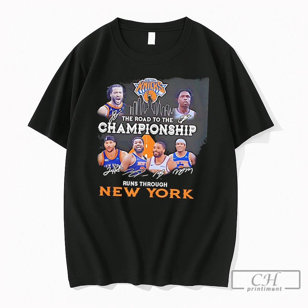 Premium New York Knicks The Road To The Championship Runs Through New York Graphic Tee T Shirts Sweater Hoodie
