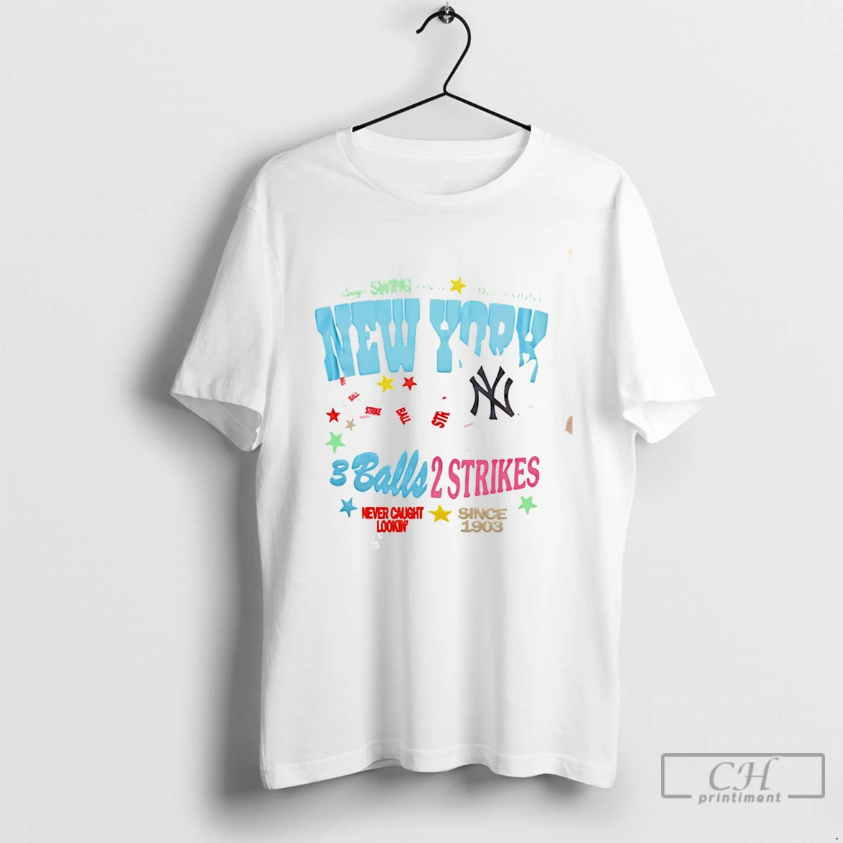 Premium New York Yankees 3 Balls 2 Strikes Never Caught Lookin Tee T Shirts Sweater Hoodie