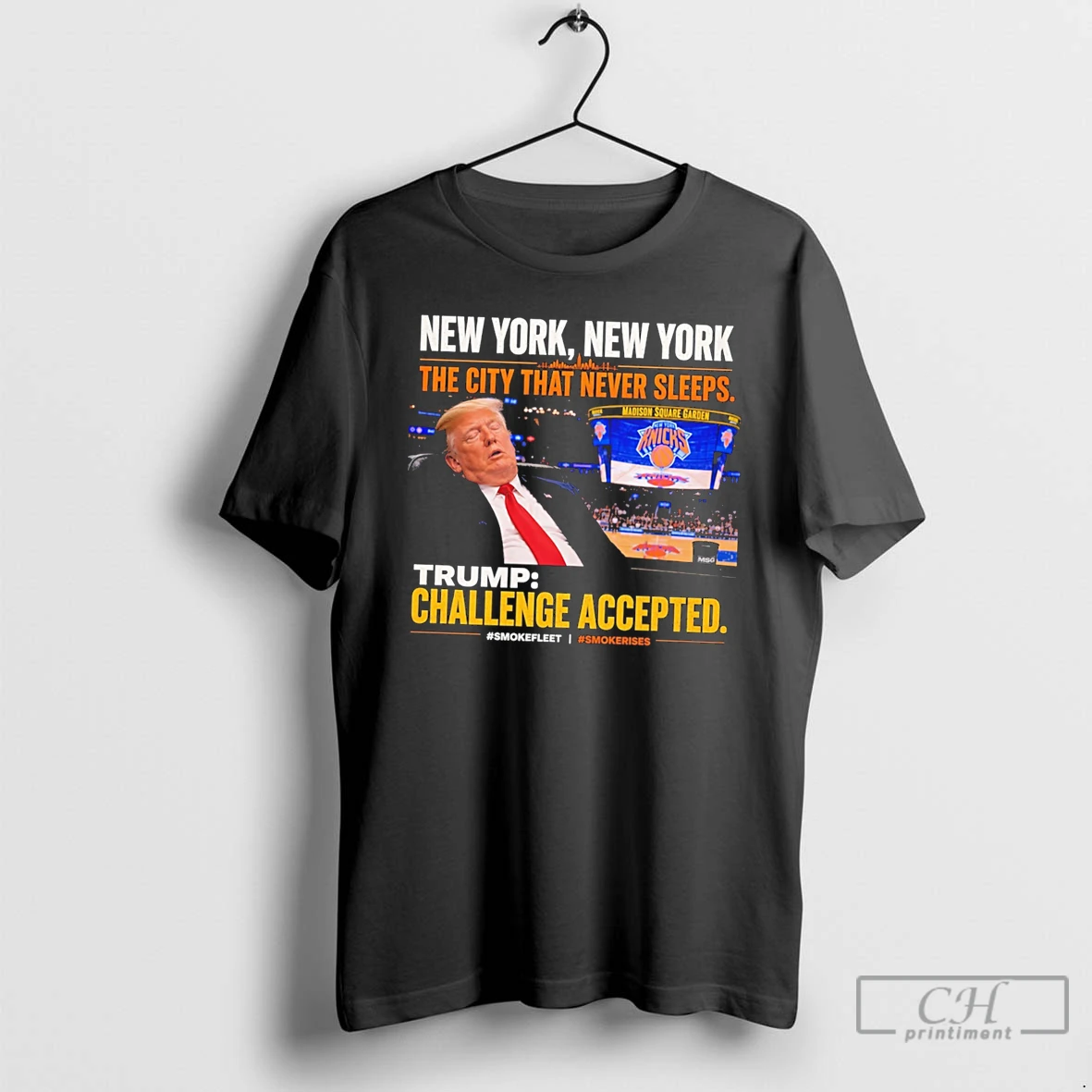 Premium New York The City That Never Sleeps Trump Challenge Accepted Retro Tee T Shirts Sweater Hoodie