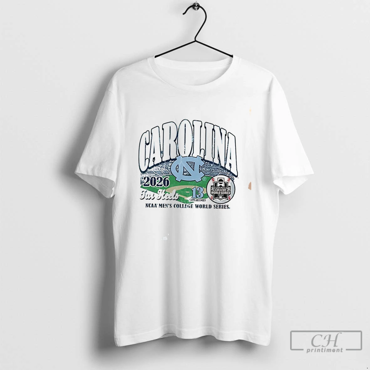 Premium North Carolina Tar Heels 2026 College World Series Bound Stadium Logo Tee T Shirts Sweater Hoodie