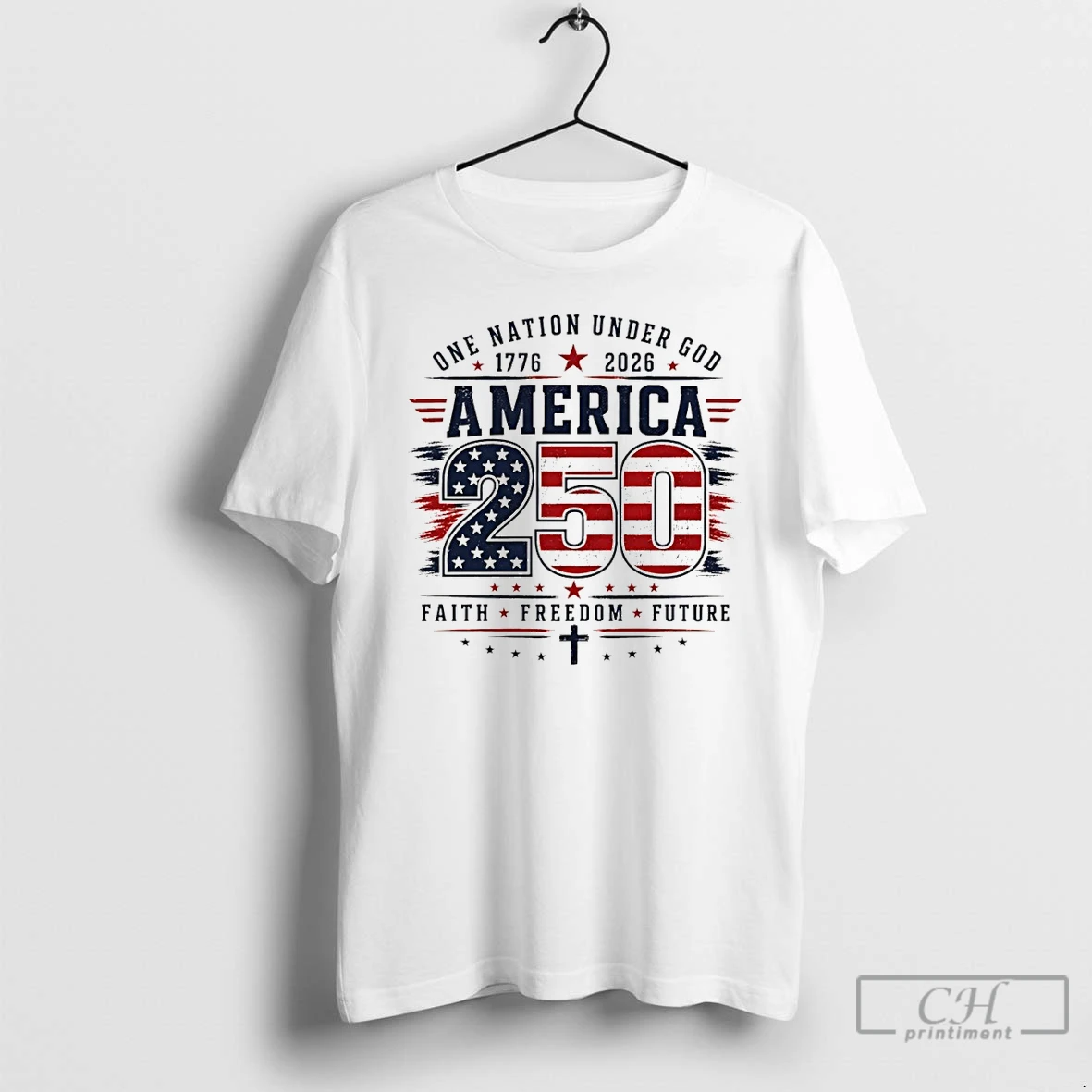 Premium Patriotic American Celebration One Nation Under God 1776 2026 America 250 T Shirts Sweater Hoodie
