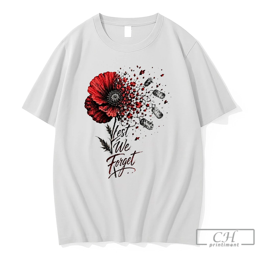 Premium Poppy Flower Military Dog Tags Lest We Forget Remembrance T Shirts Sweater Hoodie