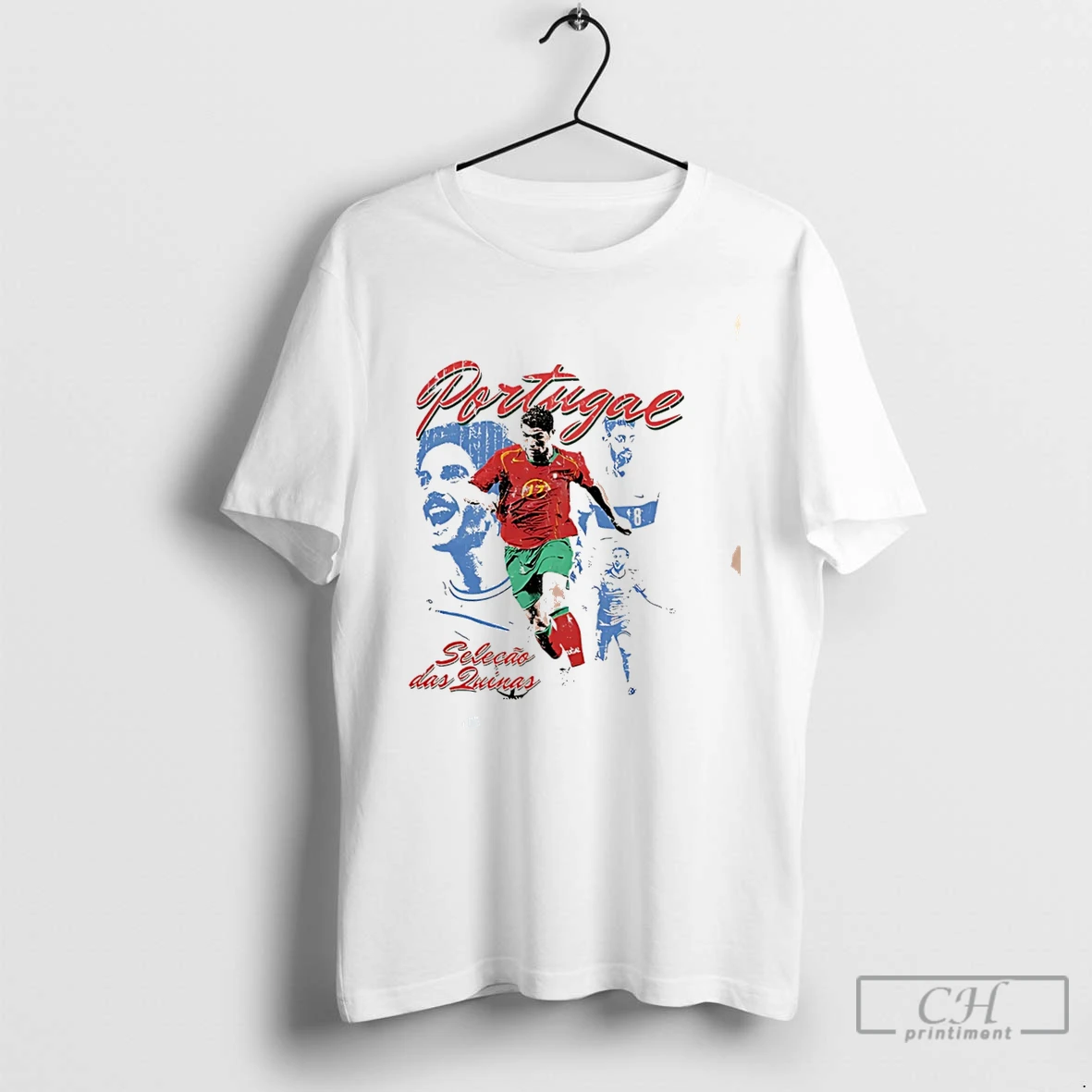 Premium Portugal National Team Cristiano Ronaldo Running Pose Tee T Shirts Sweater Hoodie