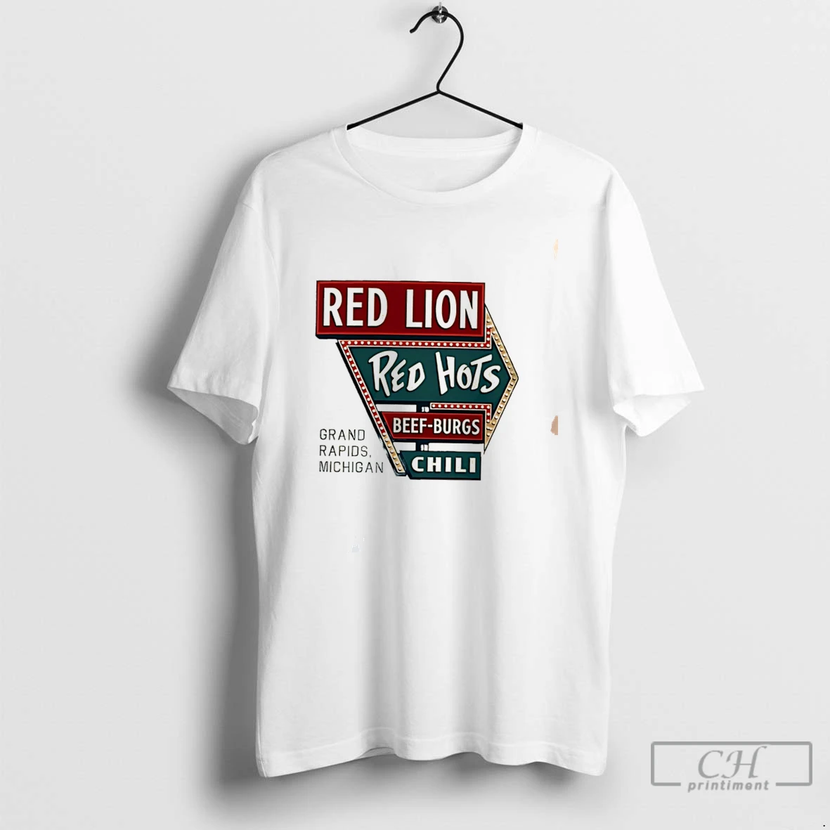 Premium Red Lion Red Hots Restaurant Based In Grand Rapids Michigan Graphic Tee T Shirts Sweater Hoodie