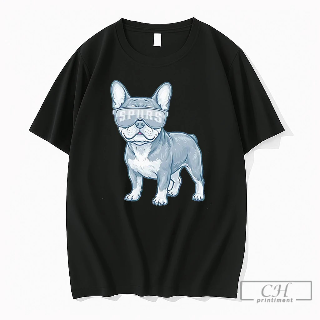 Premium San Antonio Spurs French Bulldog Cartoon Tee T Shirts Sweater Hoodie