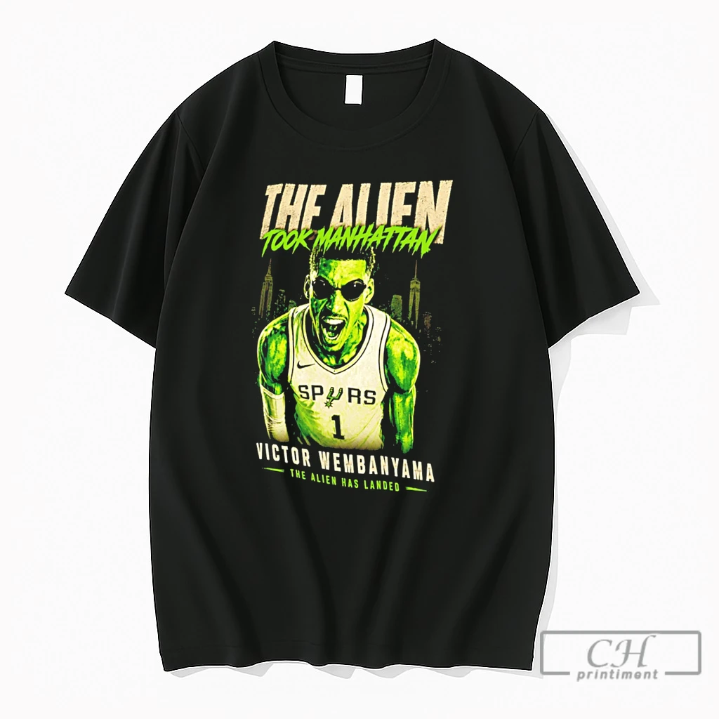 Premium San Antonio Spurs Victor Wembanyama The Alien Took Manhattan Tee T Shirts Sweater Hoodie