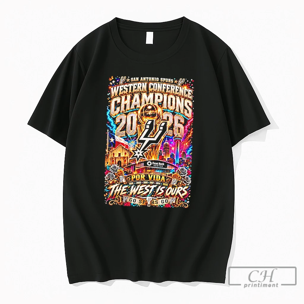 Premium San Antonio Spurs Western Conference Champions 2026 Por Vide The West Is Ours Tee T Shirts Sweater Hoodie