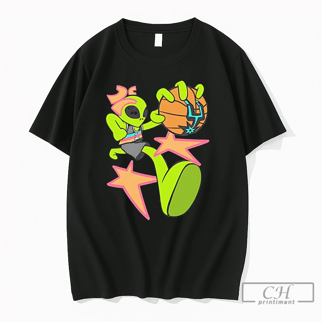 Premium San Antonio Spurs Alien Dunking Basketball Illustrated Tee T Shirts Sweater Hoodie
