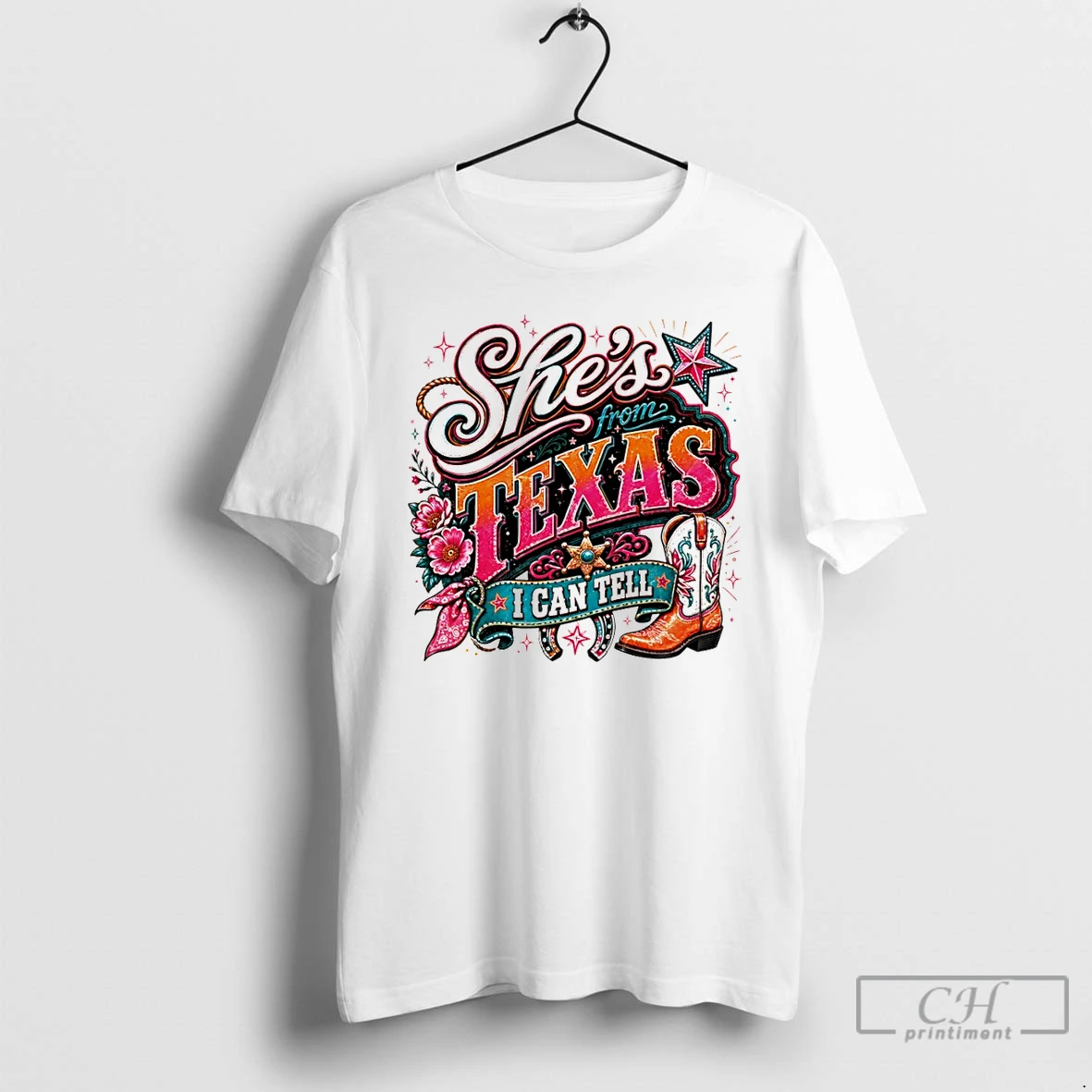 Premium Shes From Texas I Can Tell Texas Pride Pink And Turquoise Cowboy Boot San Antonio Spurs Basketball T Shirts Sweater Hoodie