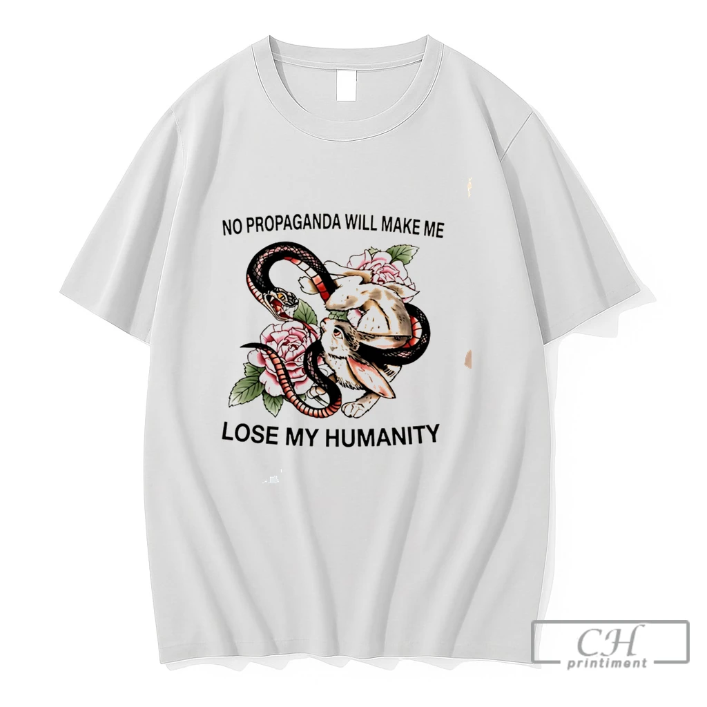 Premium Snake And Rabbit No Propaganda Will Make Me Lose My Humanity Tee T Shirts Sweater Hoodie