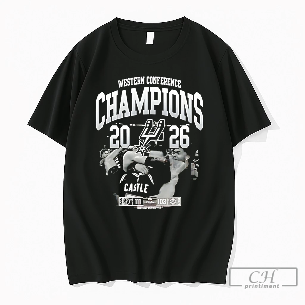 Premium Stephon Castle San Antonio Spurs Vs New York Knicks Basketball Western Conference Champions 2026 T Shirts Sweater Hoodie