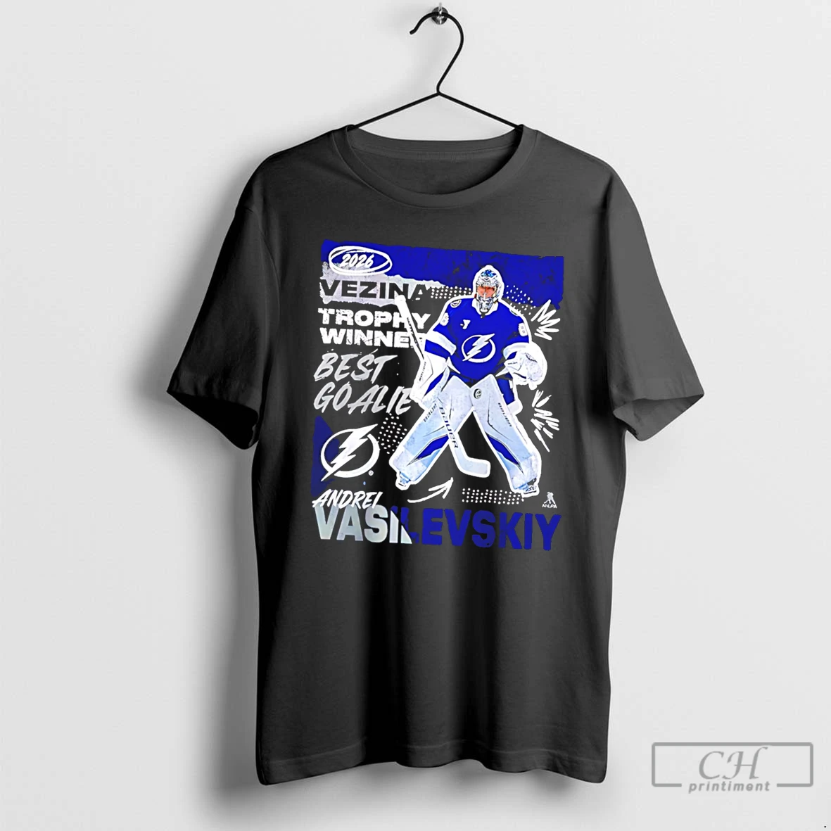 Premium Tampa Bay Lightning Andrei Vasilevskiy 2026 Vezina Trophy Winner Tee T Shirts Sweater Hoodie