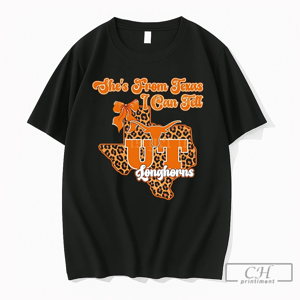 Premium Texas Longhorns Bow Shes From Texas I Can Tell Texas Map 2026 T Shirts Sweater Hoodie