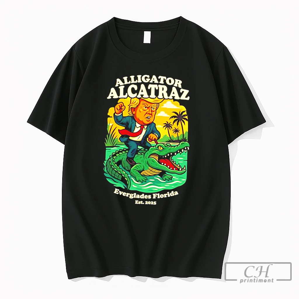 Premium Trump Alligator Alcatraz Everglades Florida Est 2025 Tee T Shirts Sweater Hoodie