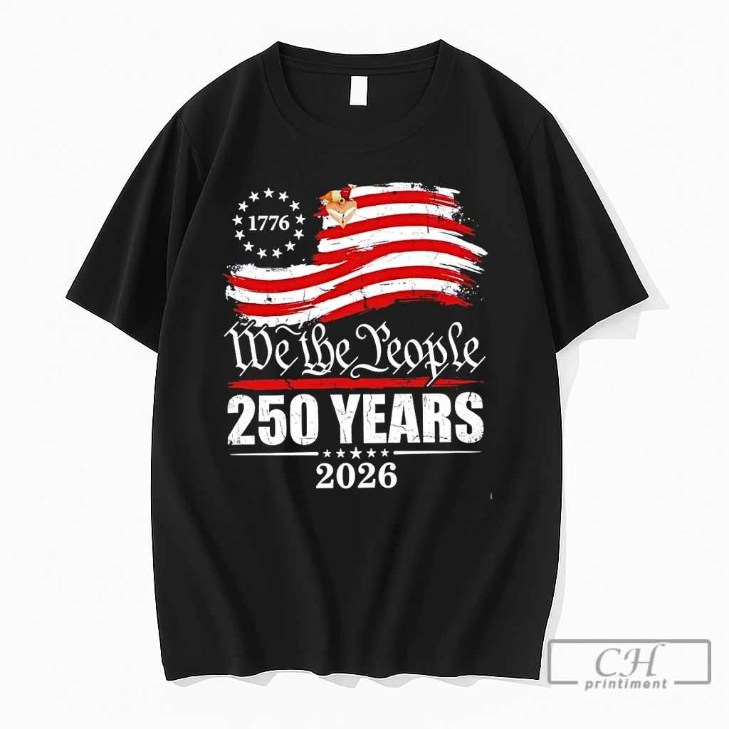 Premium United States 1776 We The People 250 Years 2026 Patriotic American Flag T Shirts Sweater Hoodie