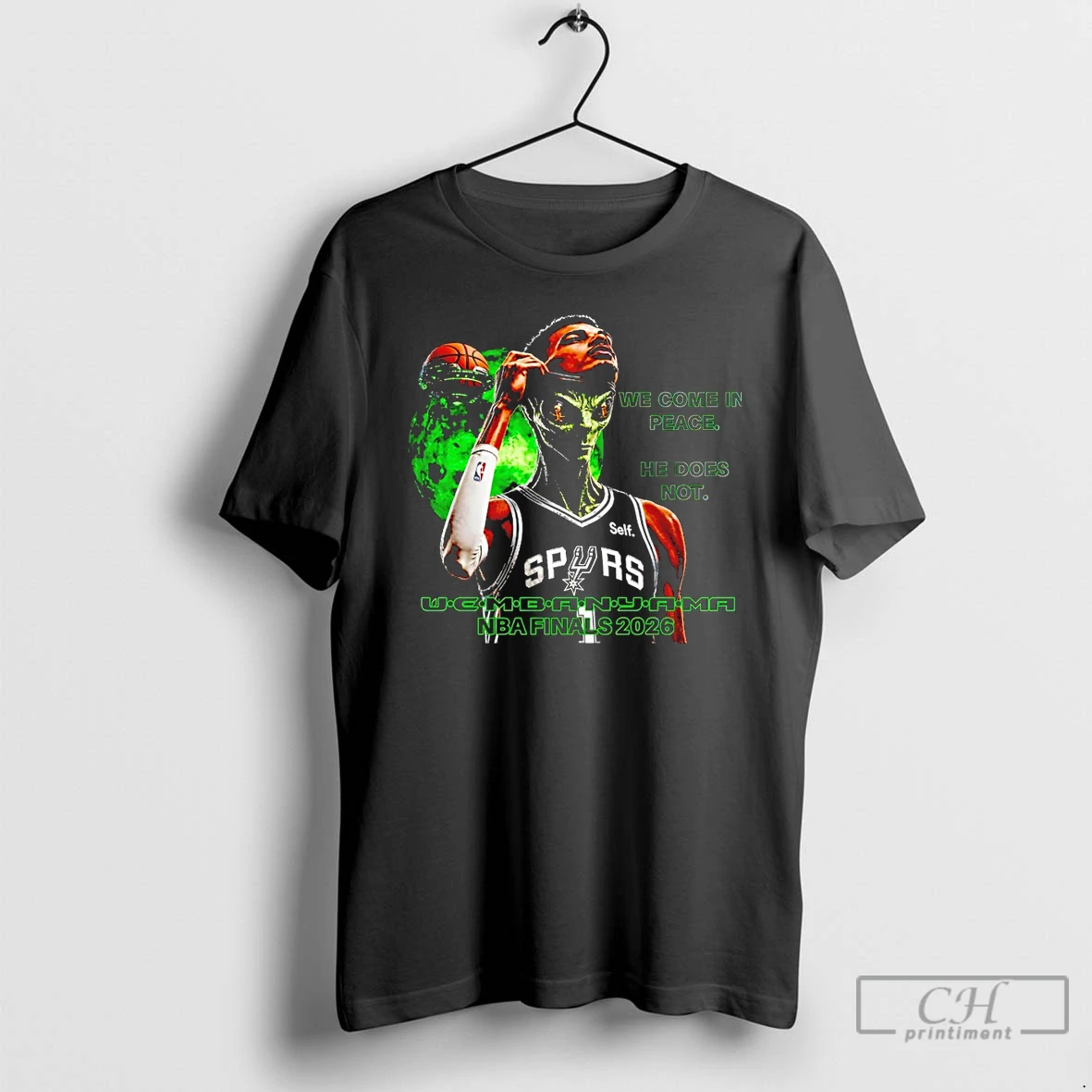 Premium Victor Wembanyama San Antonio Spurs Basketball Alien We Come In Peace He Does Not T Shirts Sweater Hoodie