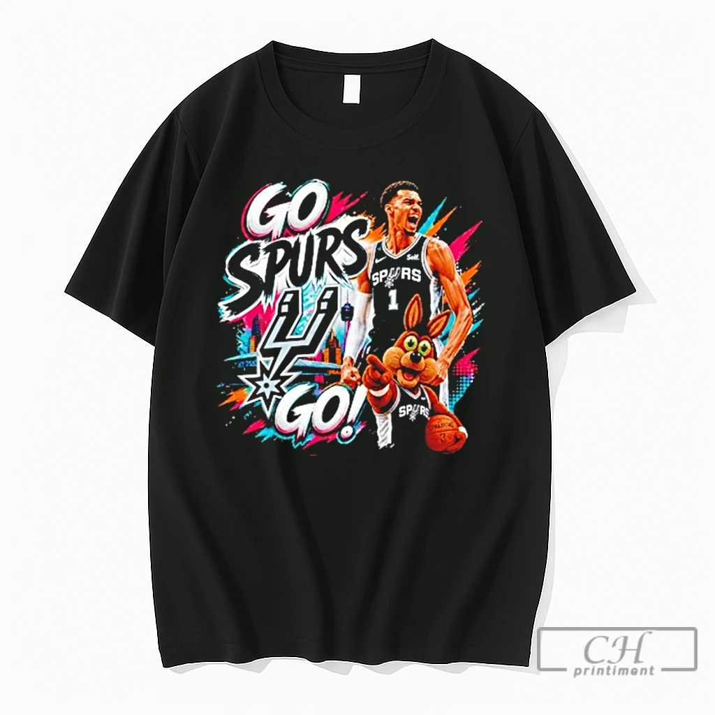 Premium Victor Wembanyama And The Coyote San Antonio Spurs Go Spurs Go Basketball T Shirts Sweater Hoodie