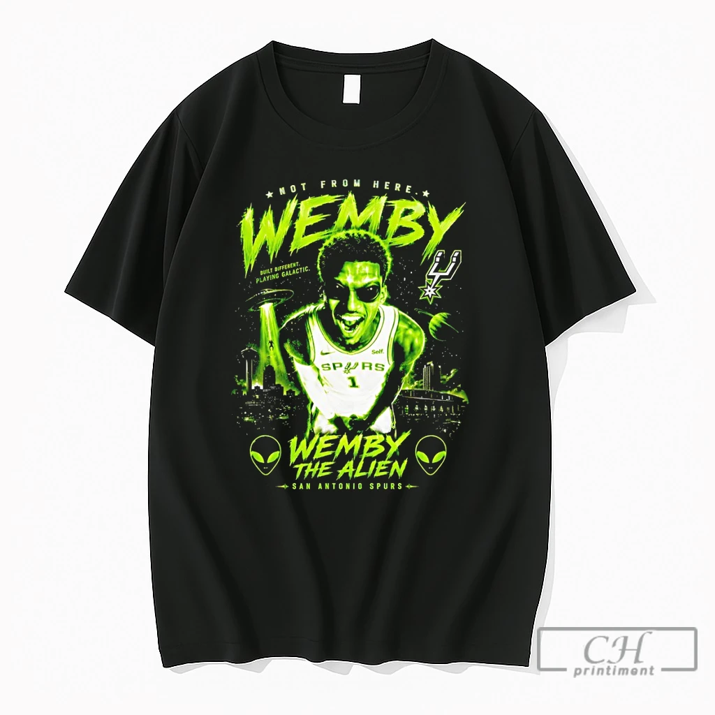 Premium Wemby Alien Victor Wembanyama San Antonio Spurs Basketball Nba 2026 Not From Here T Shirts Sweater Hoodie
