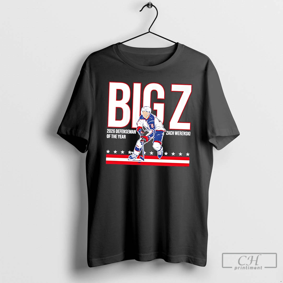 Premium Zach Werenski Columbus Blue Jackets Big Z 2026 Defenseman Of The Year Tee T Shirts Sweater Hoodie