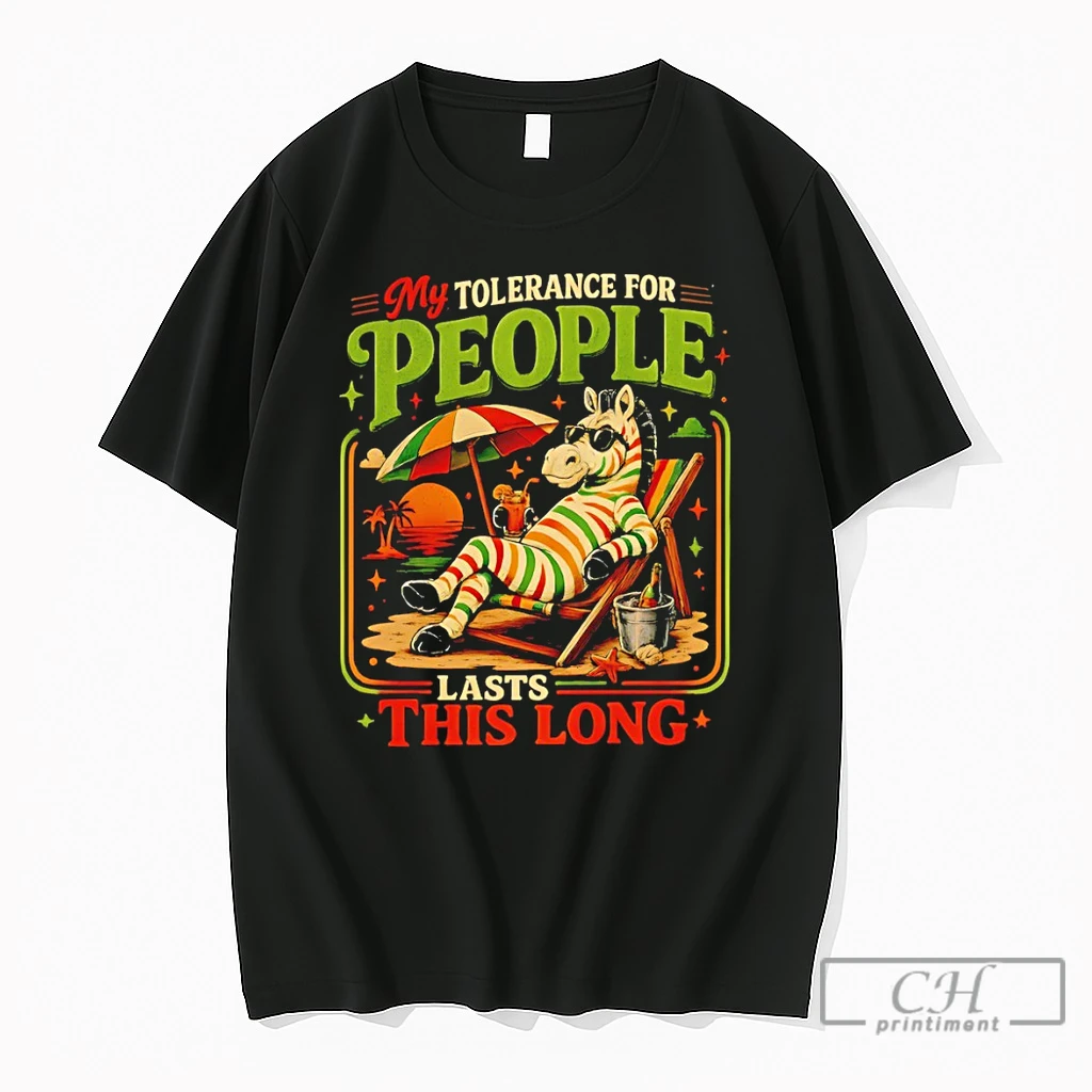 Premium Zebra Relaxing On Beach Chair My Tolerance For People Lasts This Long T Shirts Sweater Hoodie