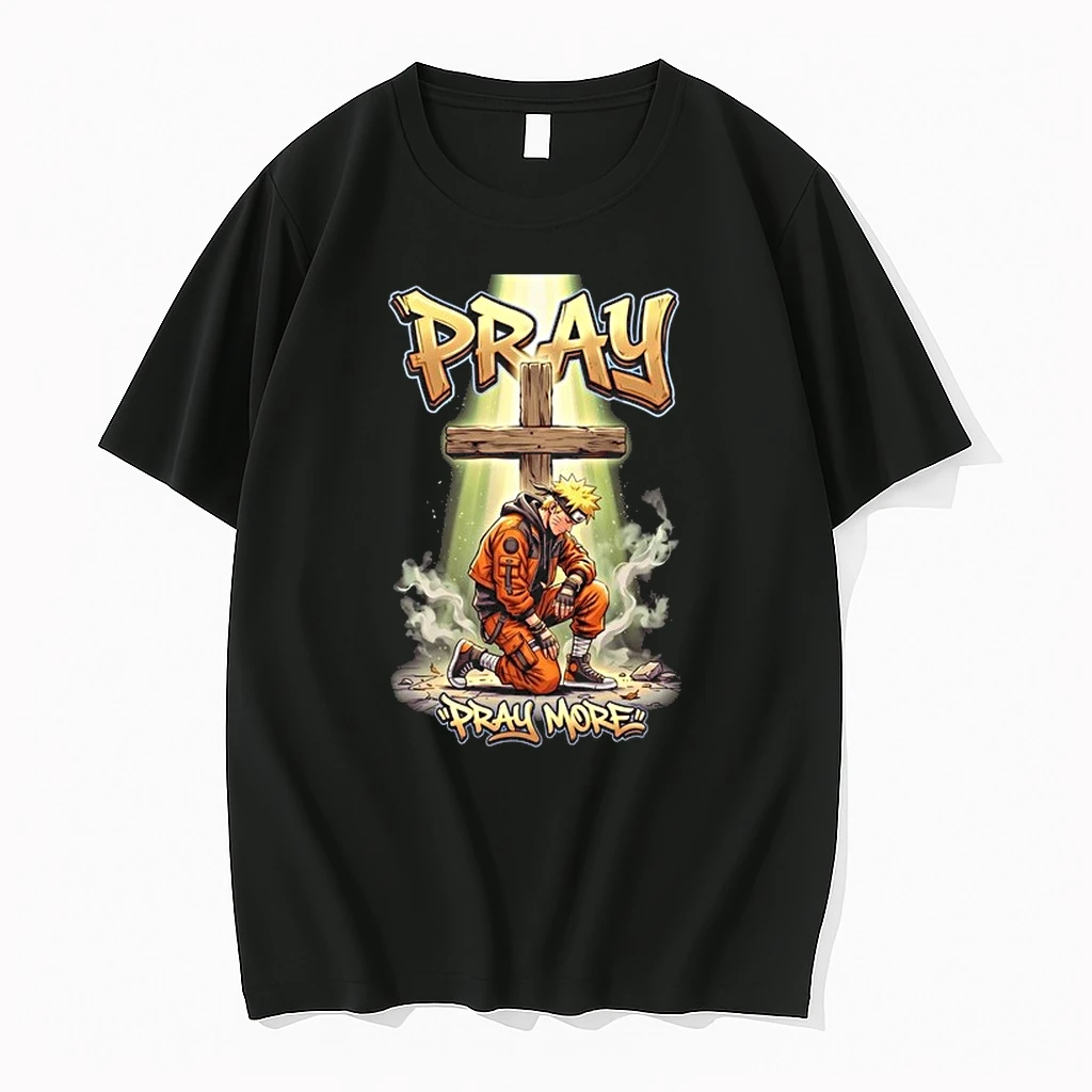 Jesus Pray More Uzumaki Naruto Cartoon 0 Tshirts Sweater Hoodie